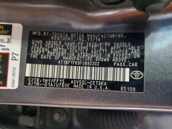 2015 TOYOTA CAMRY