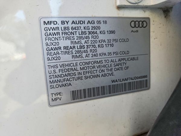 2018 AUDI Q7 quattro Premium Plus