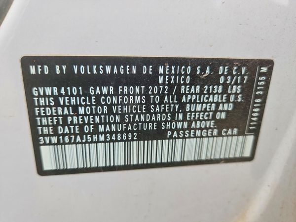 2017 VOLKSWAGEN JETTA S
