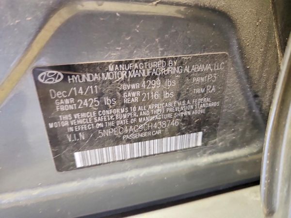 2012 HYUNDAI SONATA