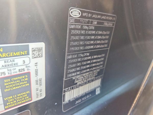 2018 LAND ROVER RANGE ROVER SPORT — VINS