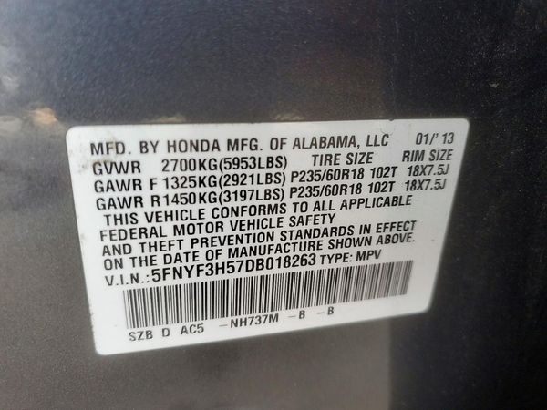 2013 HONDA PILOT EX-L