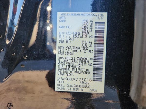 2018 NISSAN FRONTIER