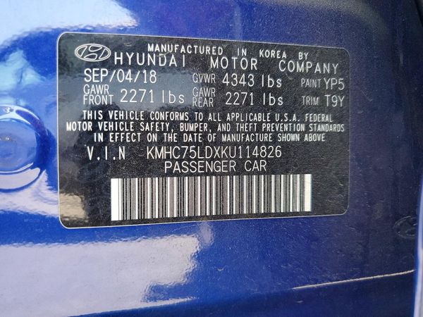 2019 HYUNDAI IONIQ