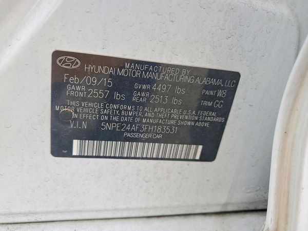 2015 HYUNDAI SONATA SE, ECO