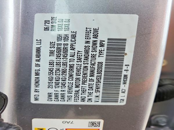2020 HONDA PILOT EXL