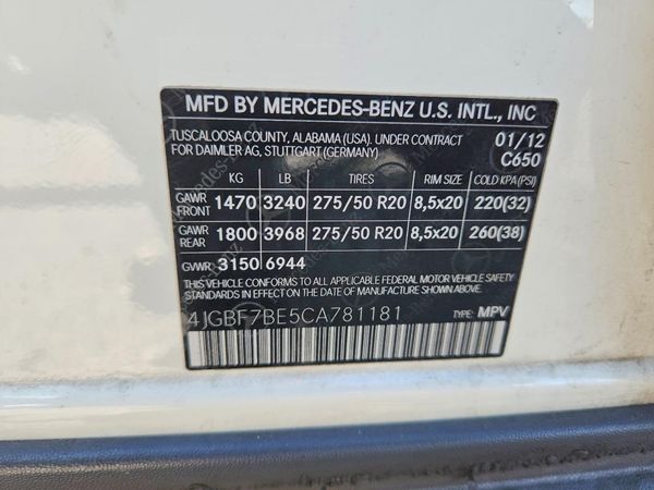 2012 MERCEDES-BENZ GL GL450 4-MATIC