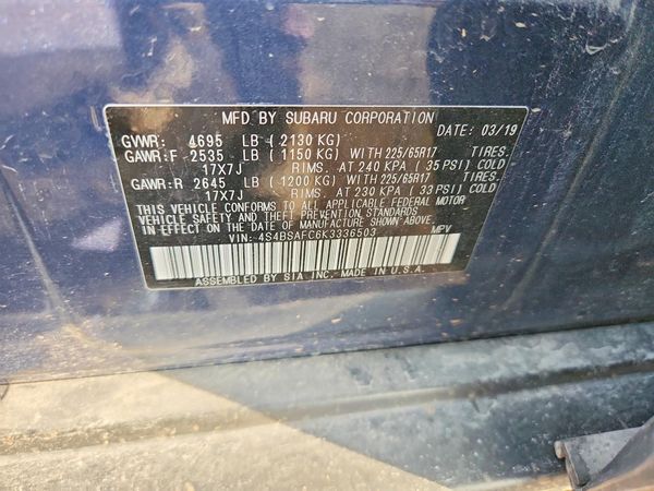 2019 SUBARU OUTBACK