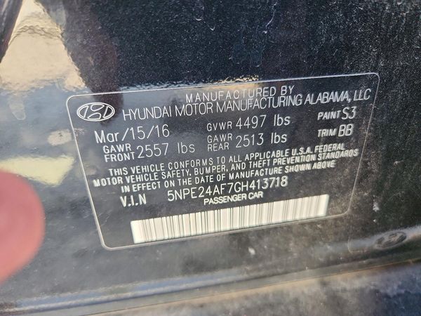 2016 HYUNDAI SONATA