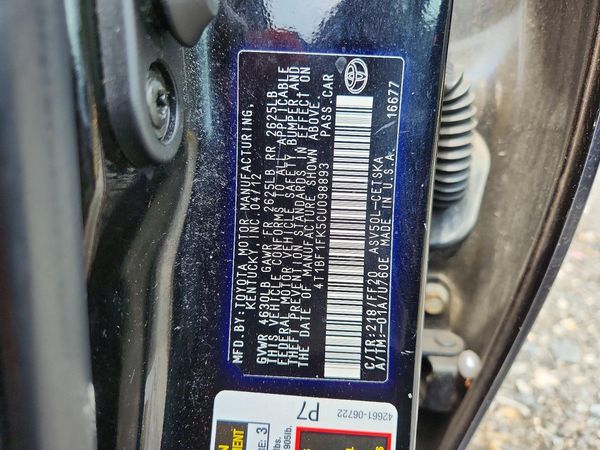 2012 TOYOTA CAMRY
