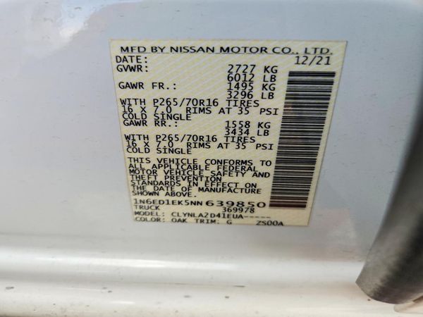 2022 NISSAN FRONTIER Crew Cab