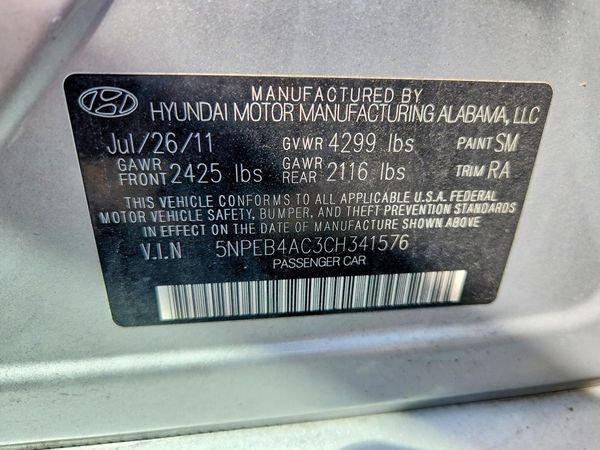 2012 HYUNDAI SONATA Middle-low level