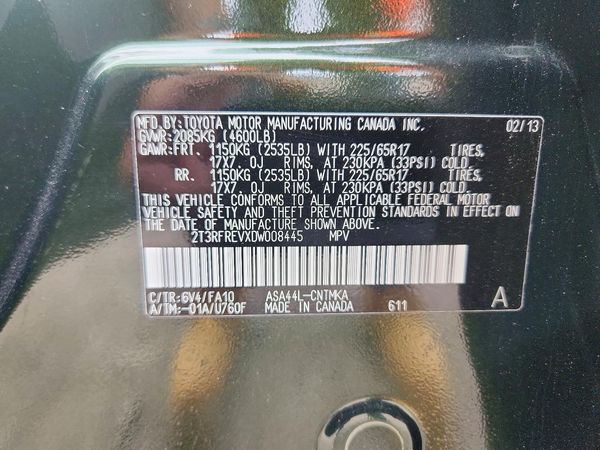 2013 TOYOTA RAV4 Sports