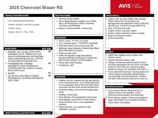 2025 CHEVROLET BLAZER RS