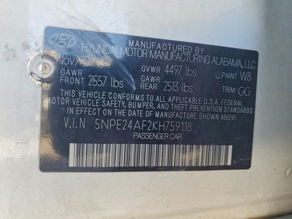 2019 HYUNDAI SONATA Eco Turbo, SE