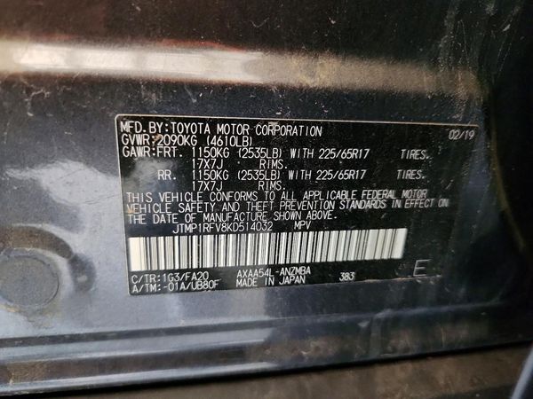 2019 TOYOTA RAV4 XLE / XLE Premium 4WD