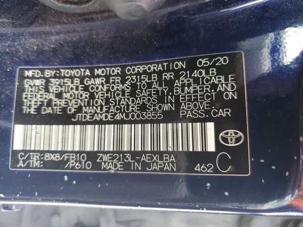 2021 TOYOTA COROLLA