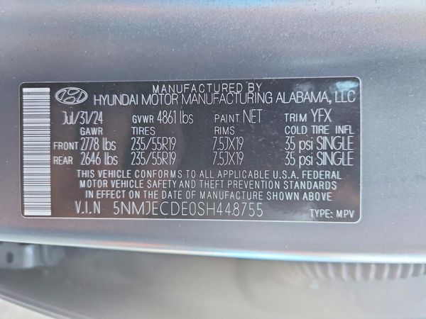 2025 HYUNDAI TUCSON Limited — VINS