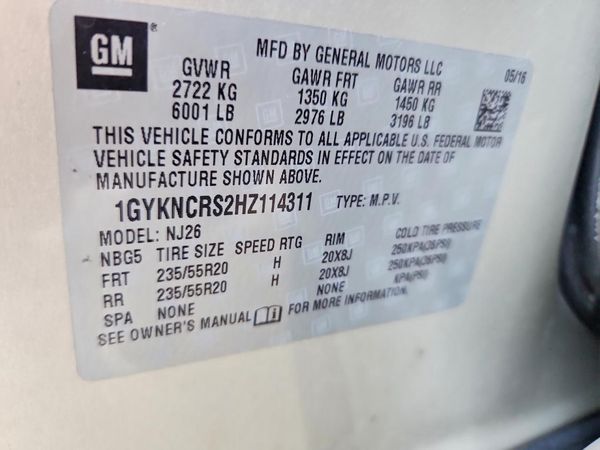 2017 CADILLAC XT5
