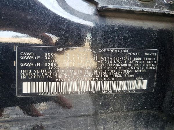 2019 SUBARU ASCENT Premium 7+ES+KA