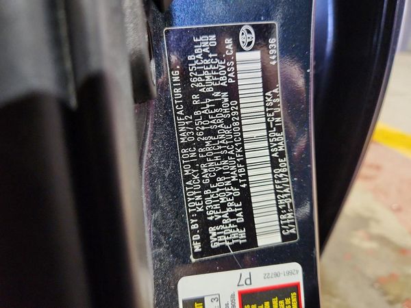 2012 TOYOTA CAMRY