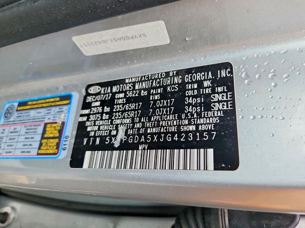 2018 KIA SORENTO L, LX