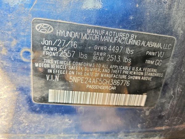 2016 HYUNDAI SONATA