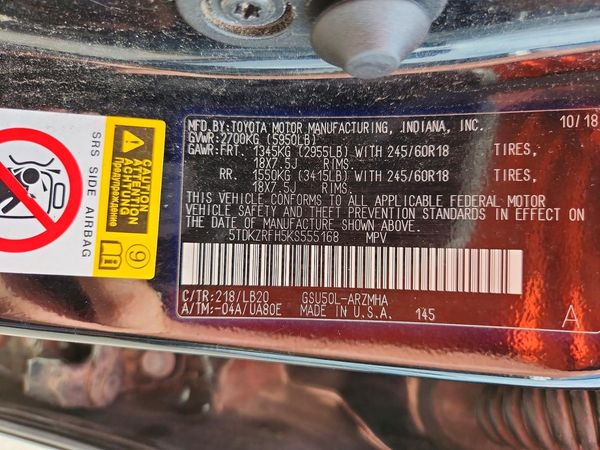 2019 TOYOTA HIGHLANDER