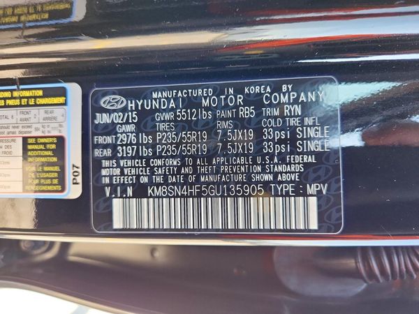 2016 HYUNDAI SANTA FE GLS