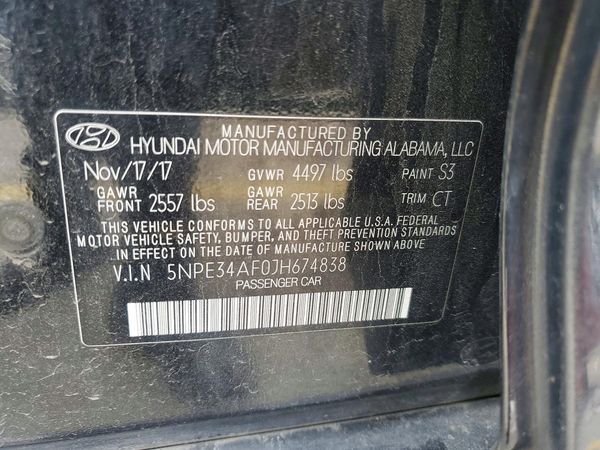 2018 HYUNDAI SONATA