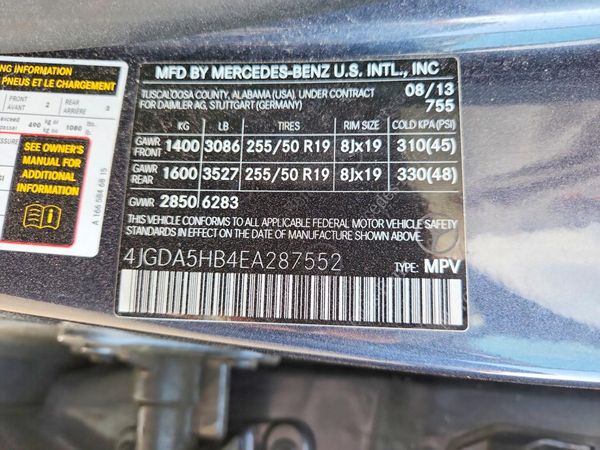 2014 MERCEDES-BENZ ML ML350 4-MATIC