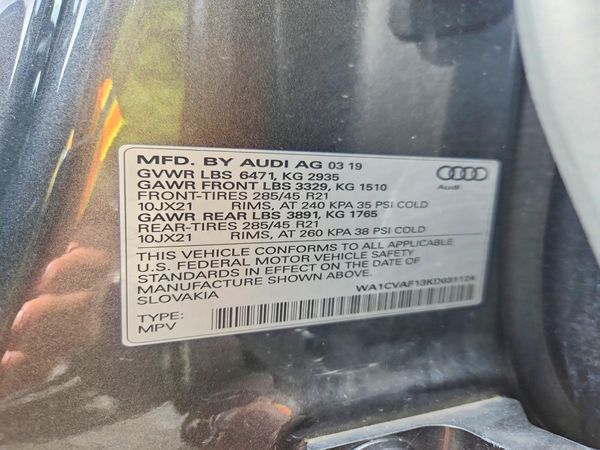 2019 AUDI Q8 quattro Prestige