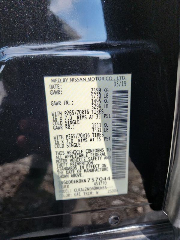 2019 NISSAN FRONTIER