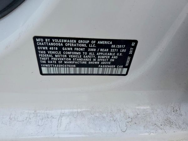 2017 VOLKSWAGEN PASSAT
