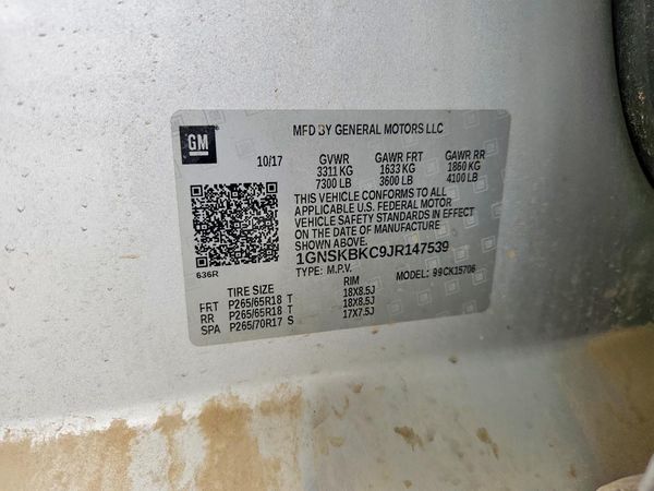2018 CHEVROLET TAHOE LT