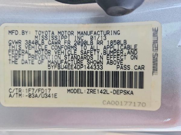 2013 TOYOTA COROLLA