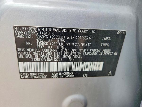 2016 TOYOTA RAV4 XLE (M Grade)