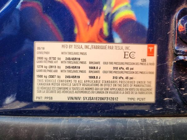 2019 TESLA MODEL S