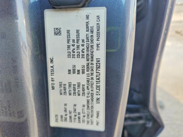 2020 TESLA MODEL 3