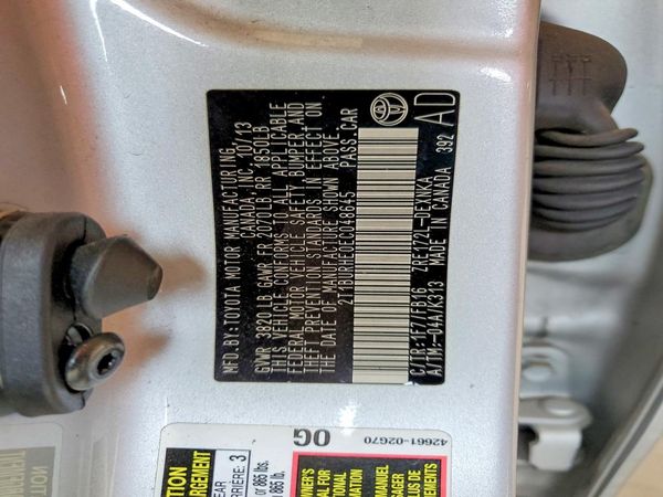 2014 TOYOTA COROLLA L/LE