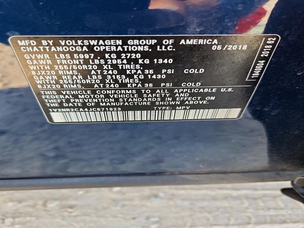 2018 VOLKSWAGEN ATLAS