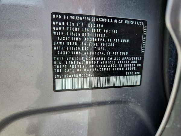 2022 VOLKSWAGEN TIGUAN S