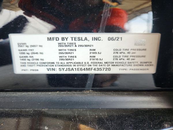 2021 TESLA MODEL S