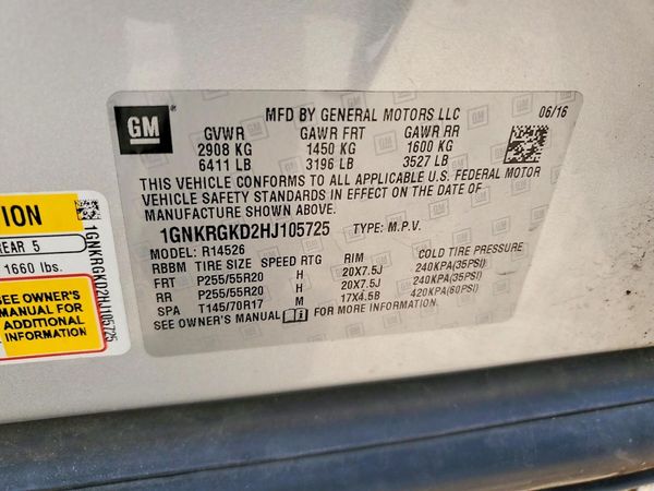 2017 CHEVROLET TRAVERSE 1LT