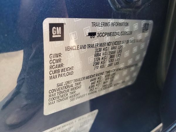 2020 CHEVROLET SILVERADO LTZ — VINS