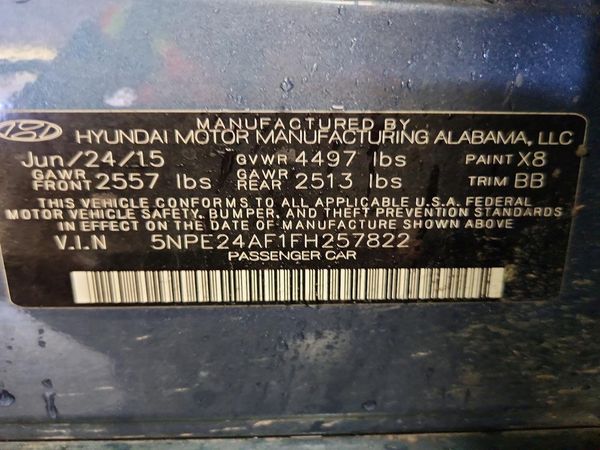 2015 HYUNDAI SONATA SE, ECO
