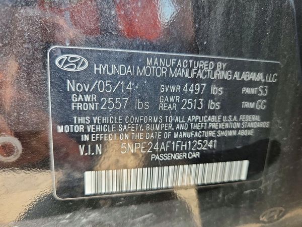 2015 HYUNDAI SONATA