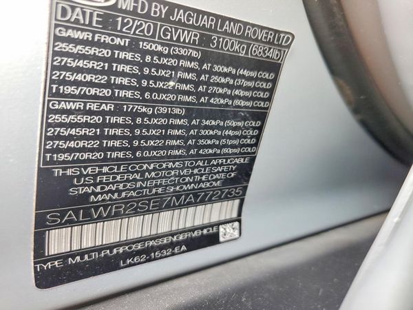 2021 LAND ROVER RANGE ROVER SPORT