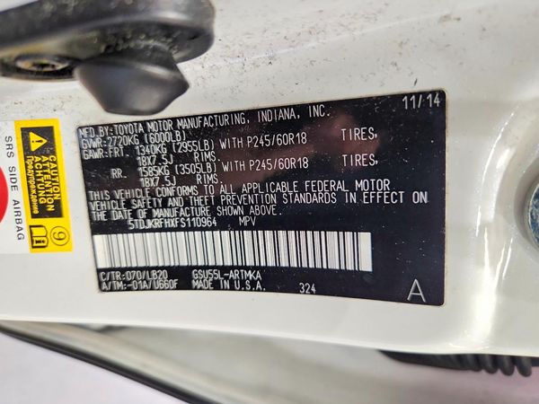 2015 TOYOTA HIGHLANDER Base/Hybrid