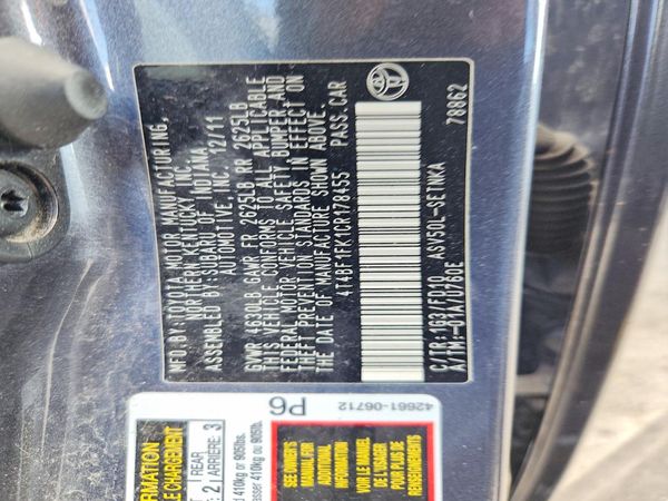 2012 TOYOTA CAMRY